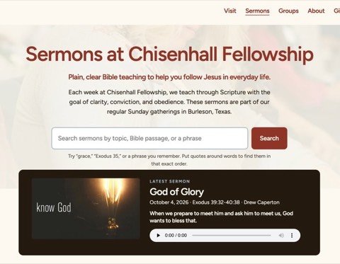 Got a question about God or the Bible you’ve been carrying around? You can now search every sermon we’ve preached at chi